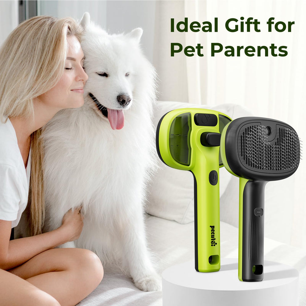 Pecute cat steam brush packaging-use-case – ideal for home grooming and travel touch-ups.