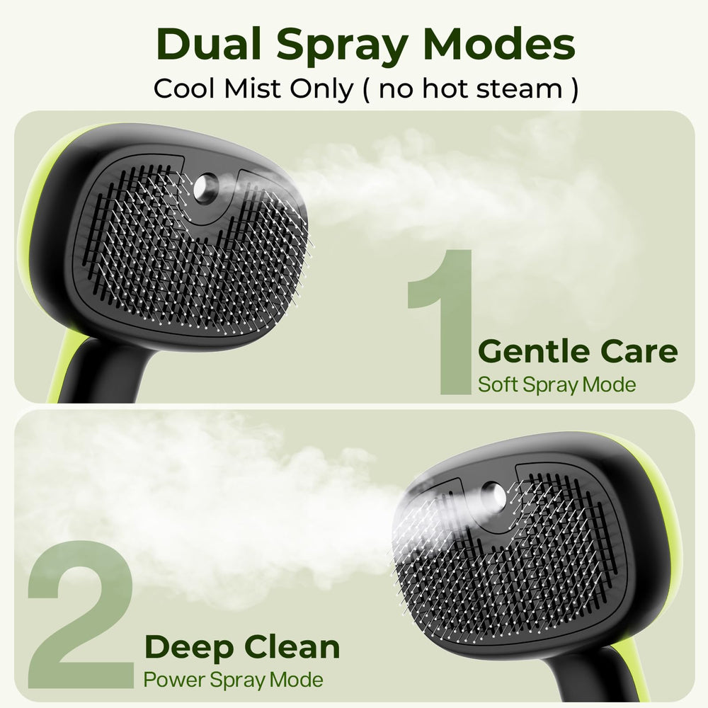 Pecute cat steam brush steam modes – easy switch for deep cleaning or routine coat care.