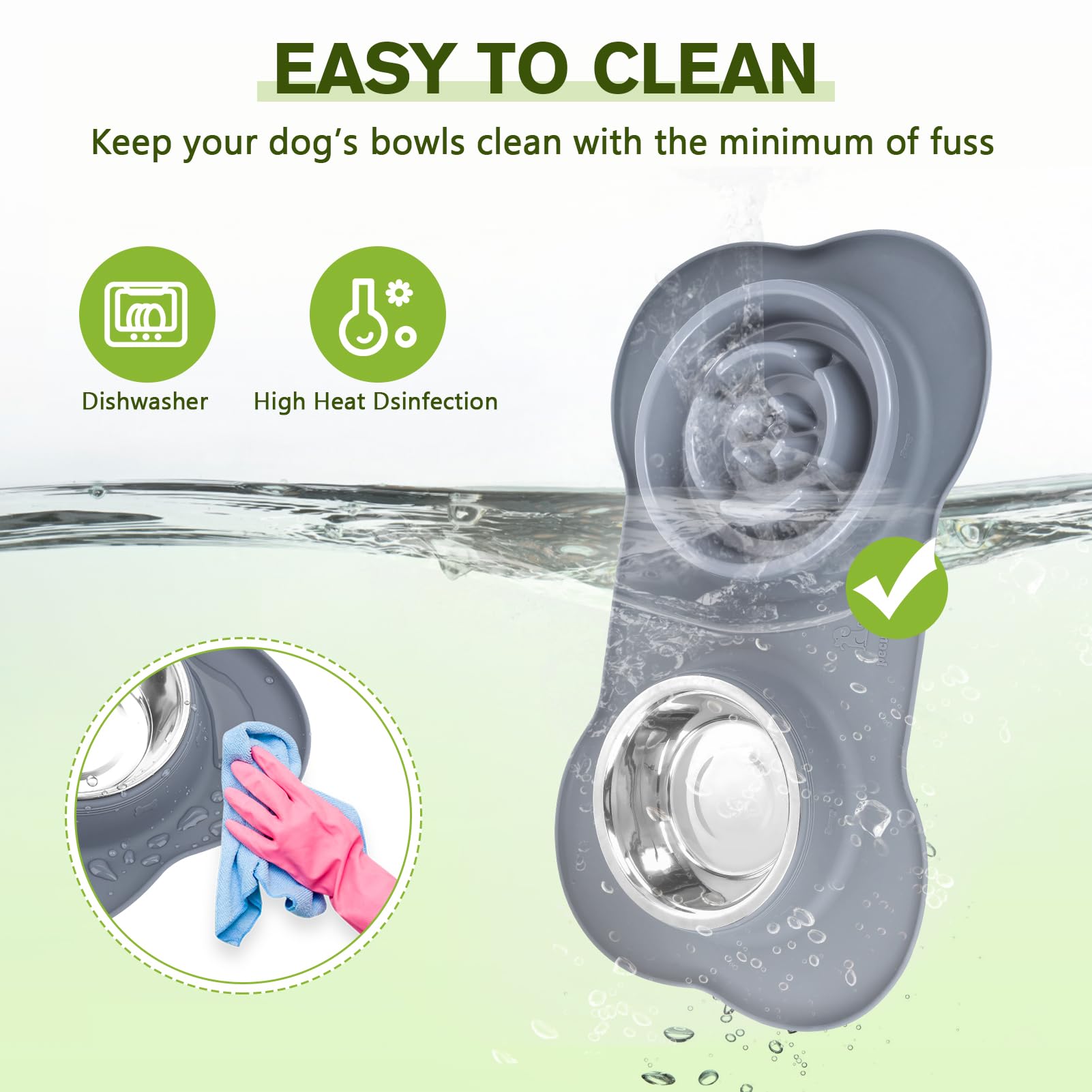 Pecute dishwasher safe bowls make quick cleanup after feeding.