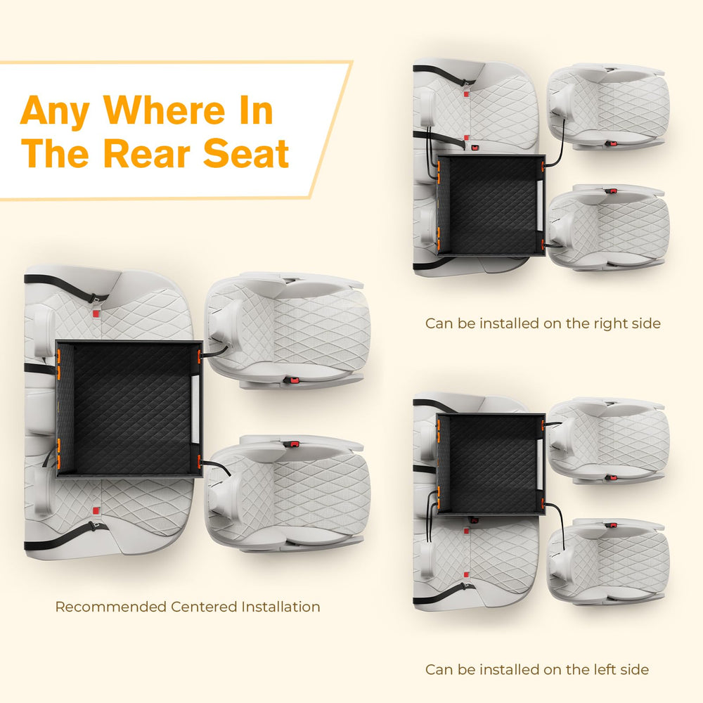 Pecute dog car seat anti-slip straps secure to headrests.