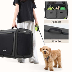 Pecute dog carrier foldable design enables quick setup and compact storage.