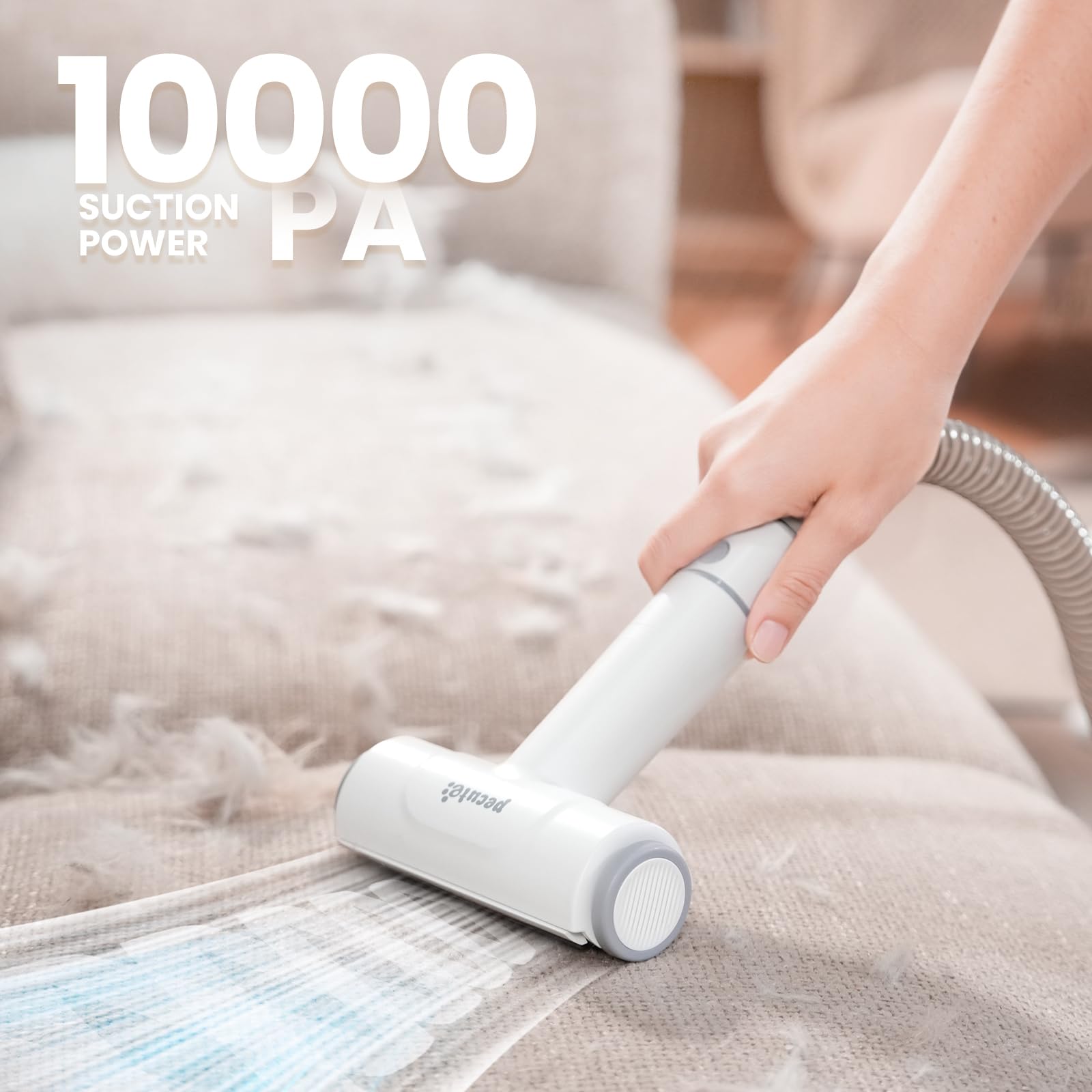 Pecute 1.6m hose with foam-cushioned grip for comfortable grooming.