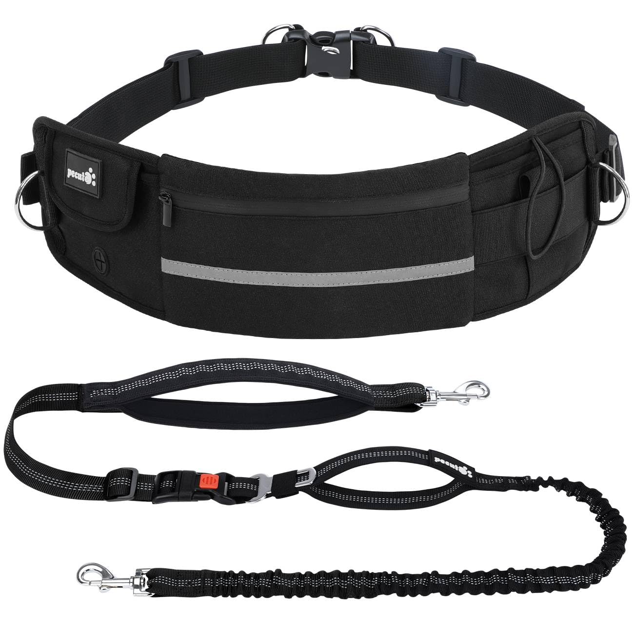 Pecute dog leash hands-free with pouch for convenient everyday walks.