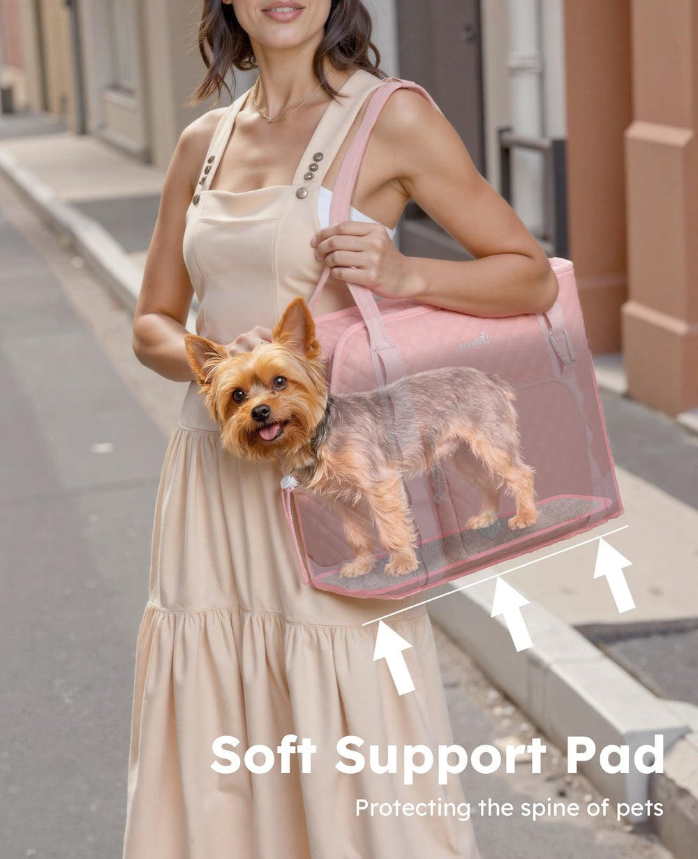 Pecute Dog Purse Carrier back pocket provides extra storage on the go.