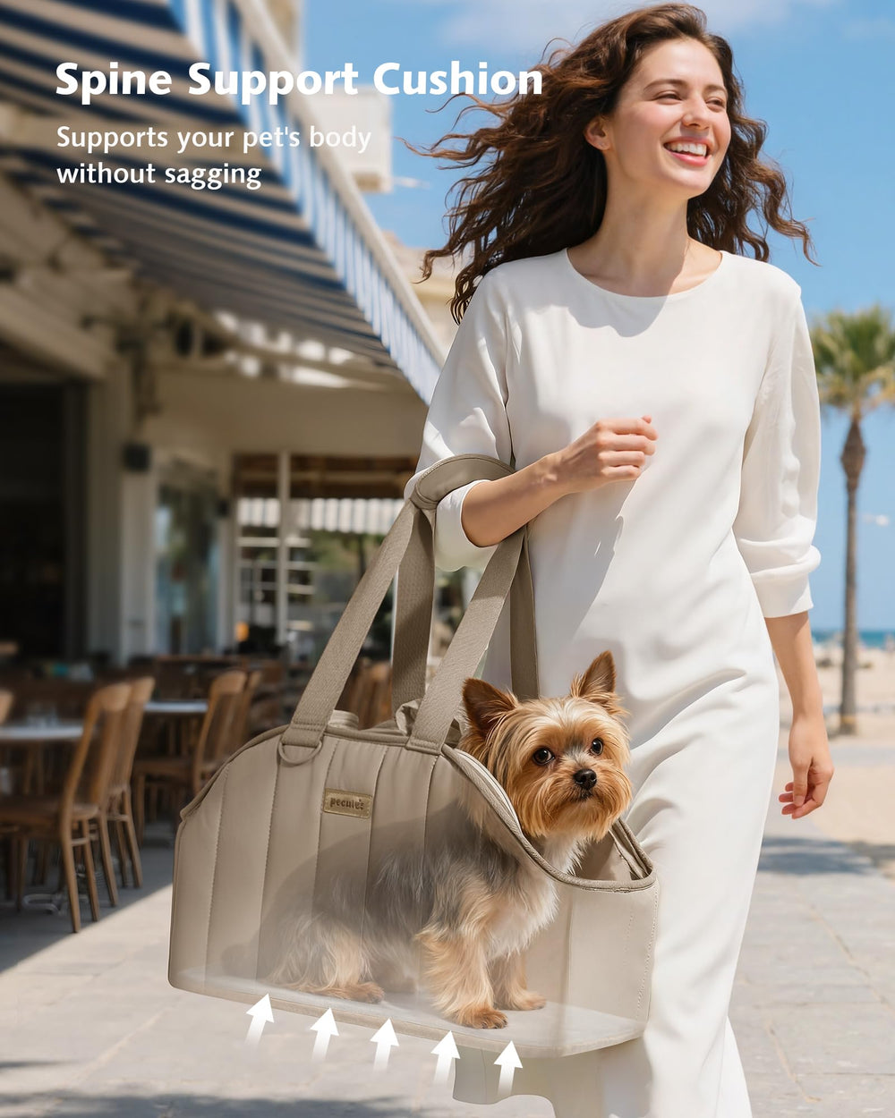 Pecute dog purse carrier foldable design saves storage space.