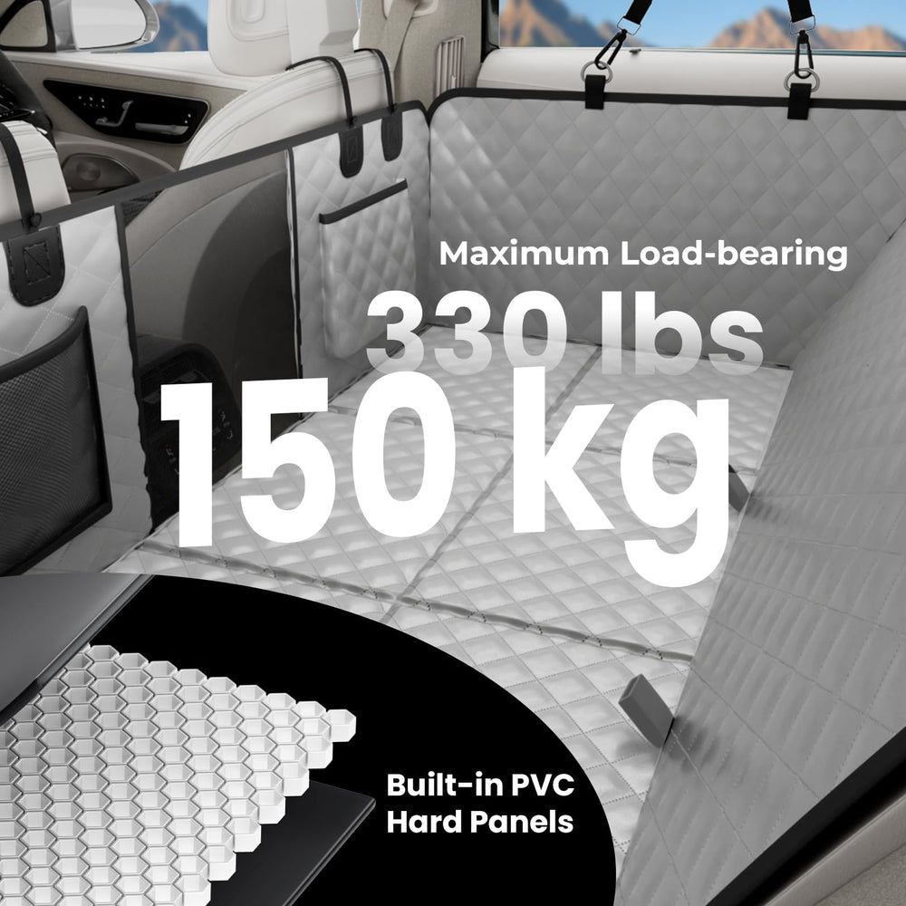 Pecute backseat coverage 52-36-24-41in area protects entire seat and legroom.
