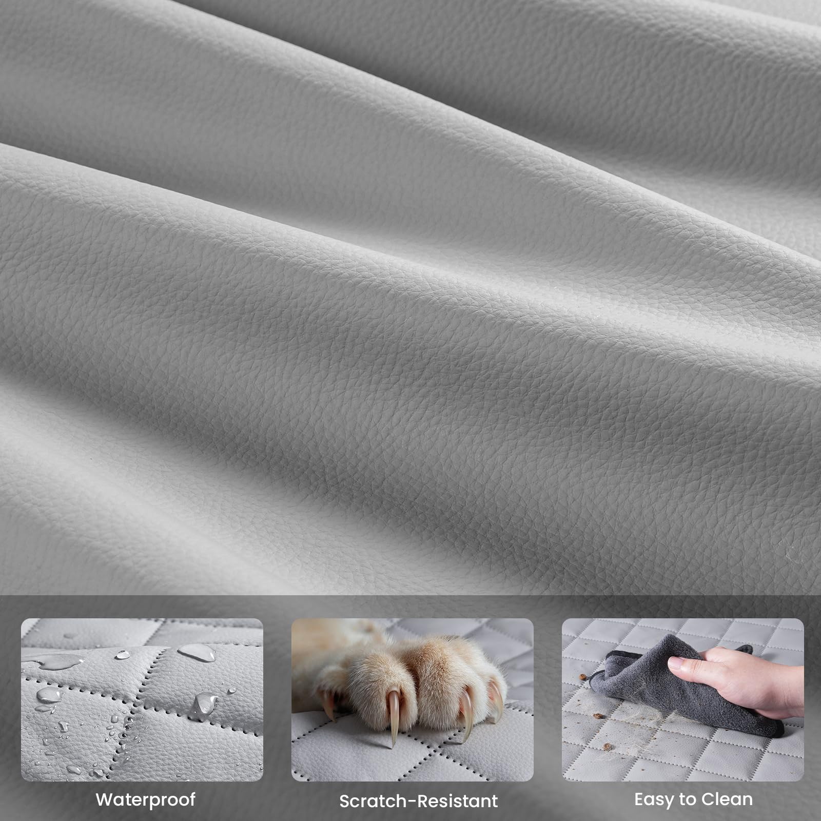 Pecute dog seat cover front headrest attachment prevents shifting for stable travel.