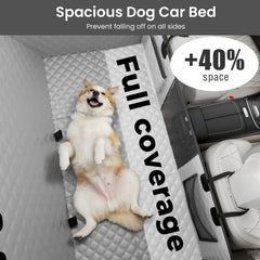 Pecute dog seat cover safety belt helps secure pets during rides.