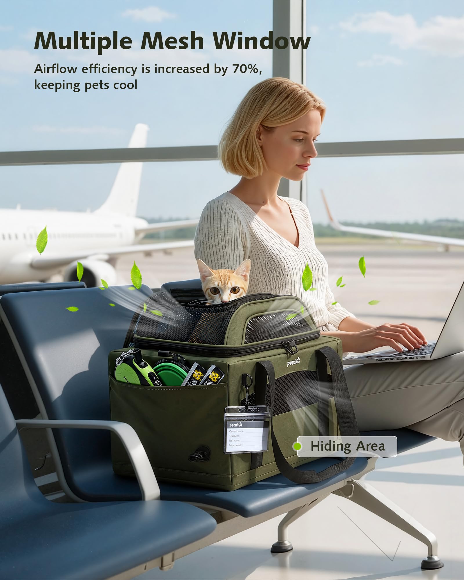 Pecute bottom leak-proof pad keeps surfaces clean during travel.