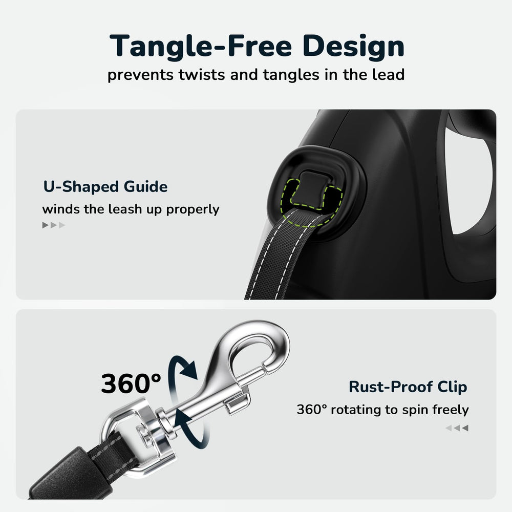 Pecute leash 360-degree rotation hook enables smooth retraction for tangle-free outings