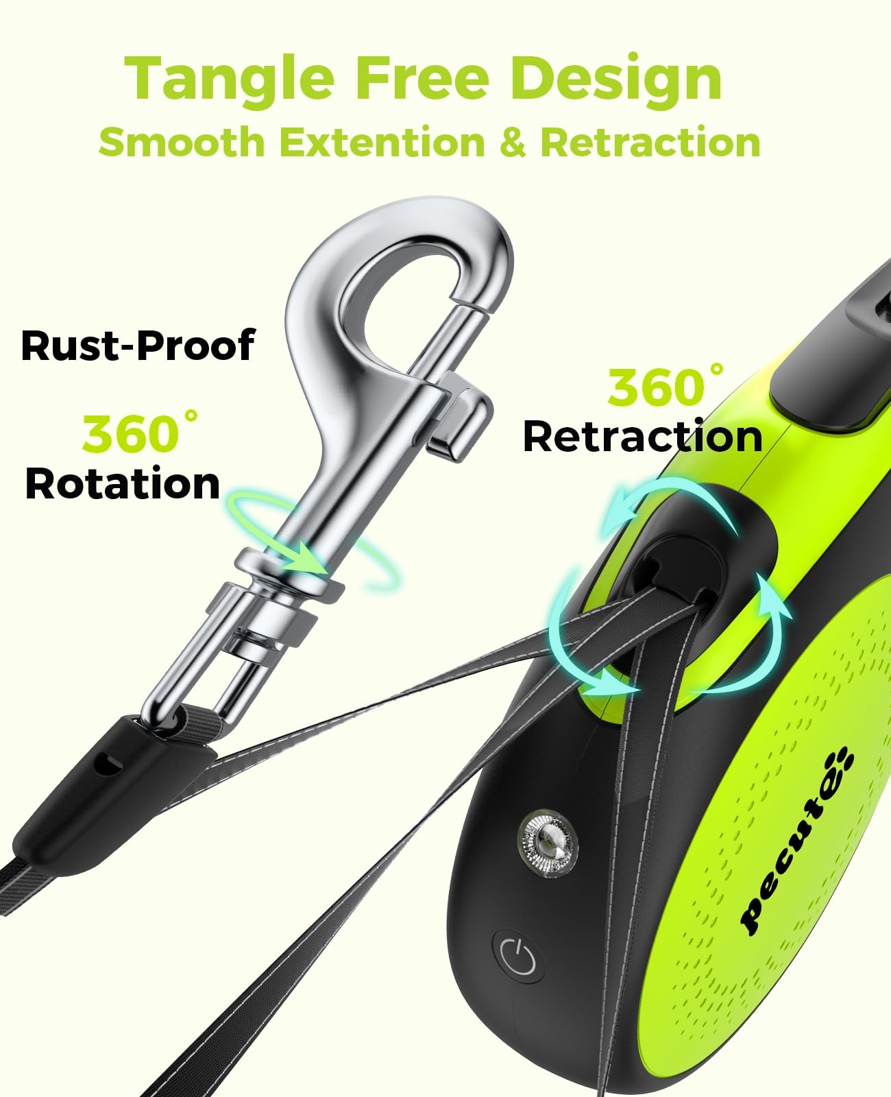 Pecute 16 ft leash length enabling versatile movement