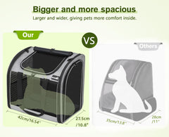Pecute pet backpack with sturdy frame maintains shape for security.