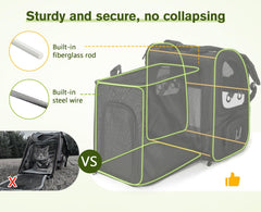 Pecute pet carrier backpack expandable back reveals more space for relaxing during travel