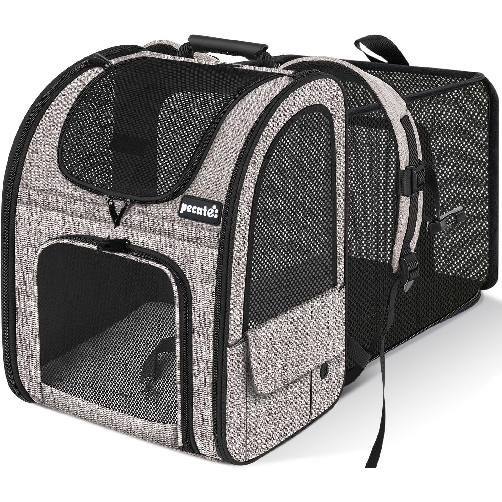 Pecute Pet Carrier Backpack front view demonstrates compact transport for small pets