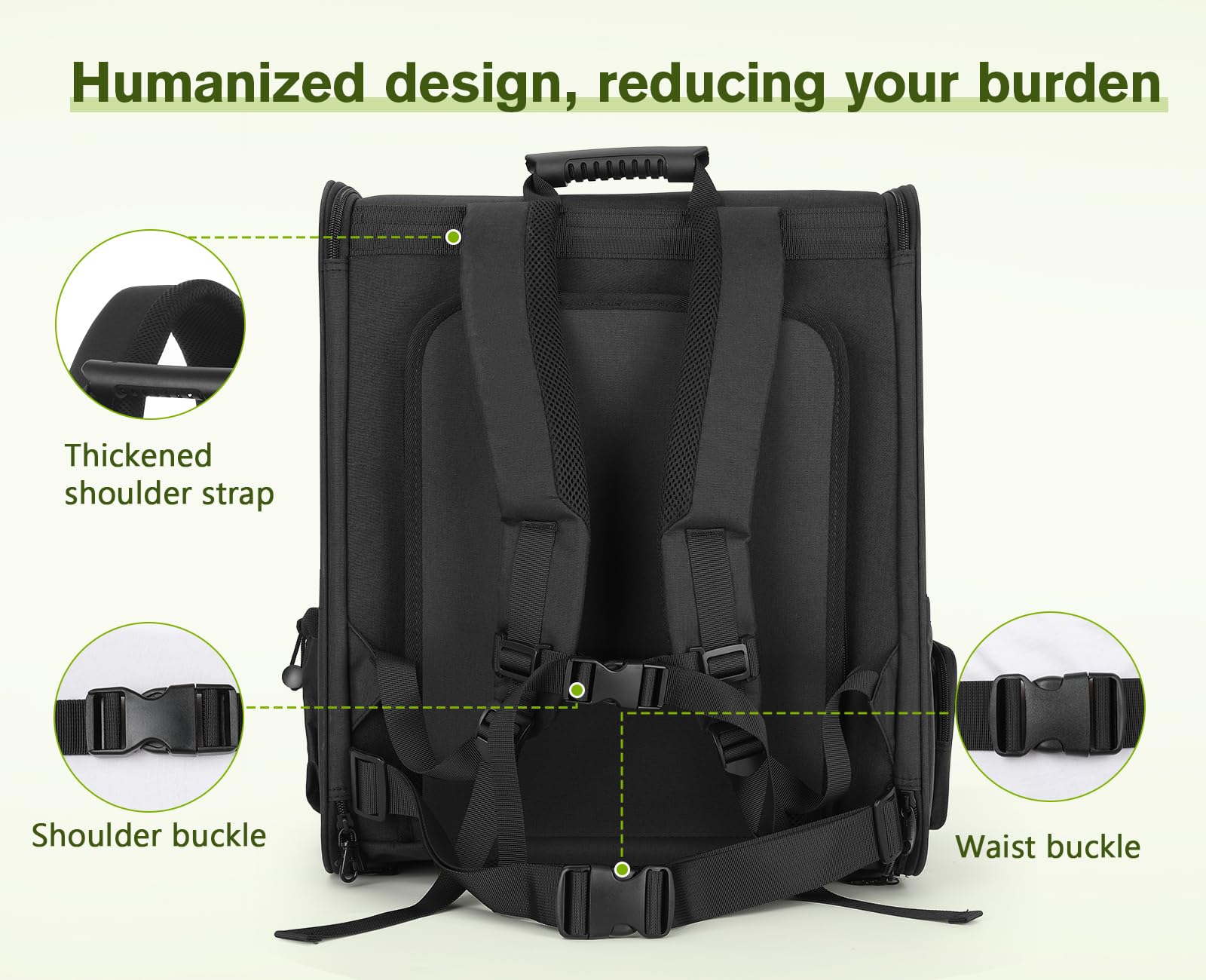 Pecute pet carrier backpack padded straps demonstrate ergonomic support for longer adventures