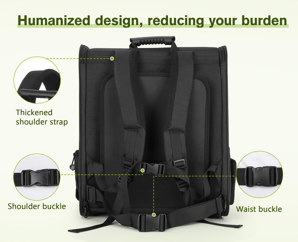 Pecute pet carrier backpack padded straps demonstrate ergonomic support for longer adventures