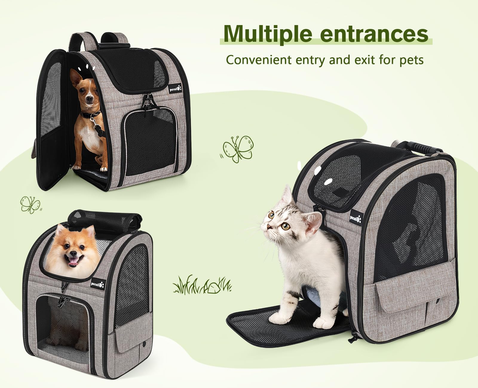 Pecute pockets illustrate organized storage for treats and bags