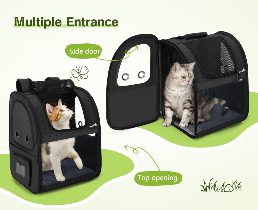 Pecute pet carrier backpack built-in retractable hook for pet safety during transport