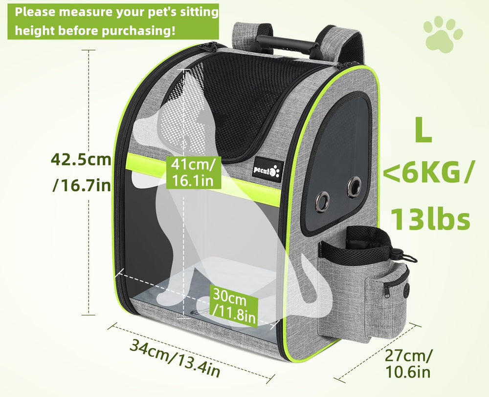 Pecute Pet Carrier Backpack side ventilation highlights breathable mesh for comfort.