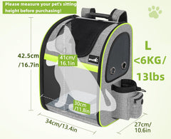 Pecute Pet Carrier Backpack side ventilation highlights breathable mesh for comfort.