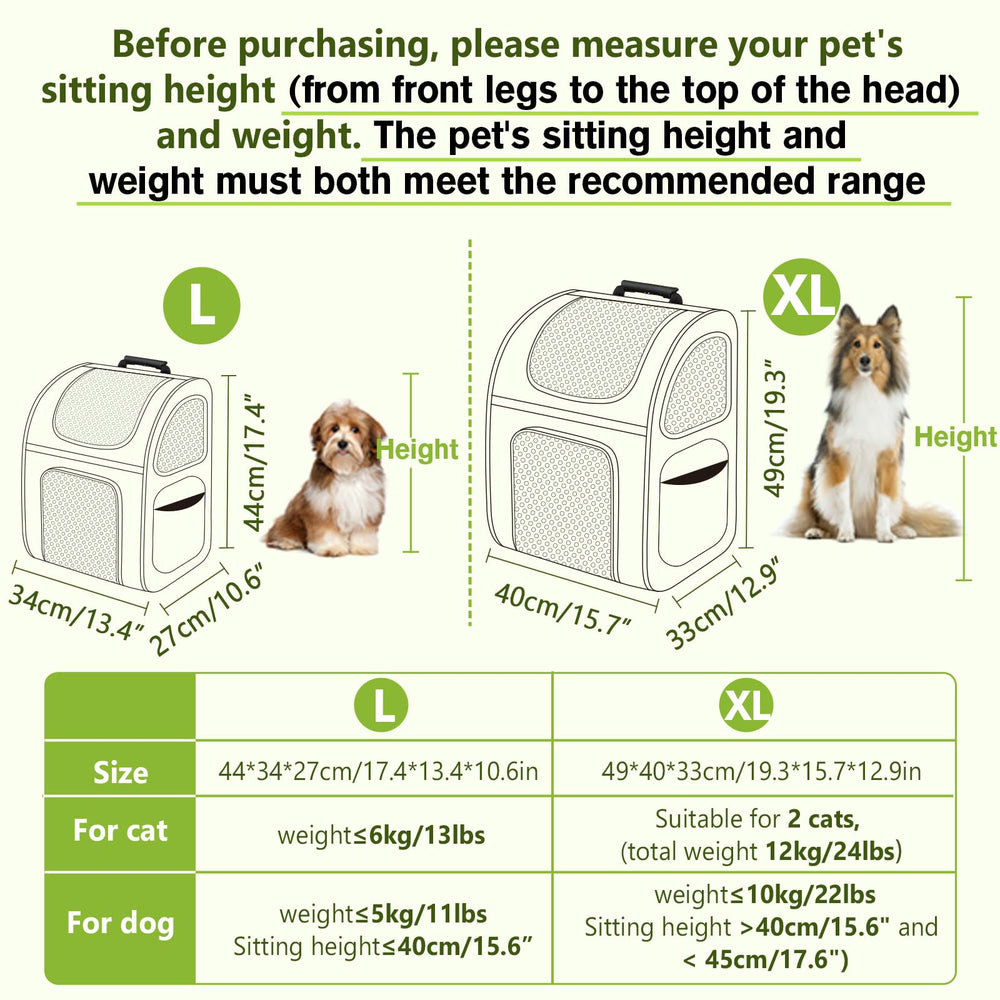 Pecute pet carrier backpack side view highlights proportions for cats and small dogs