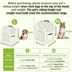 Pecute pet carrier backpack side view highlights proportions for cats and small dogs
