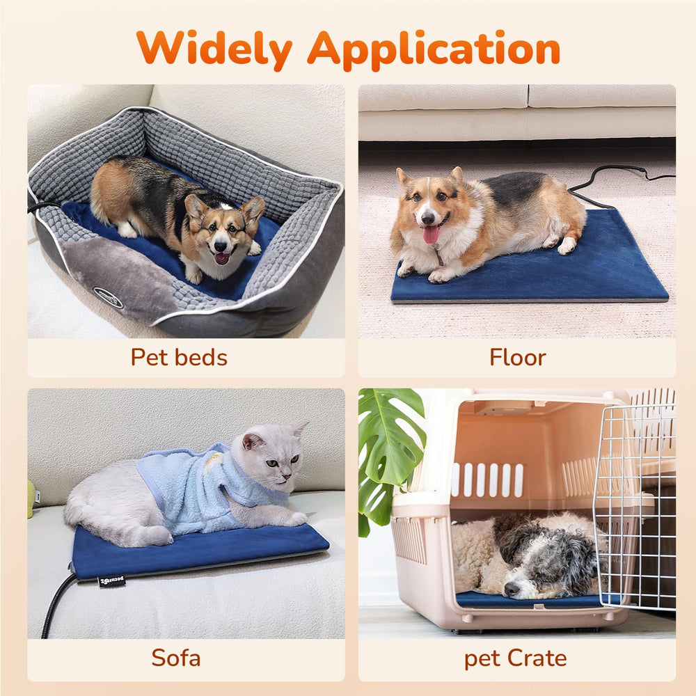 Pecute heating pad velvet-cover option offers soft, cozy comfort for pets