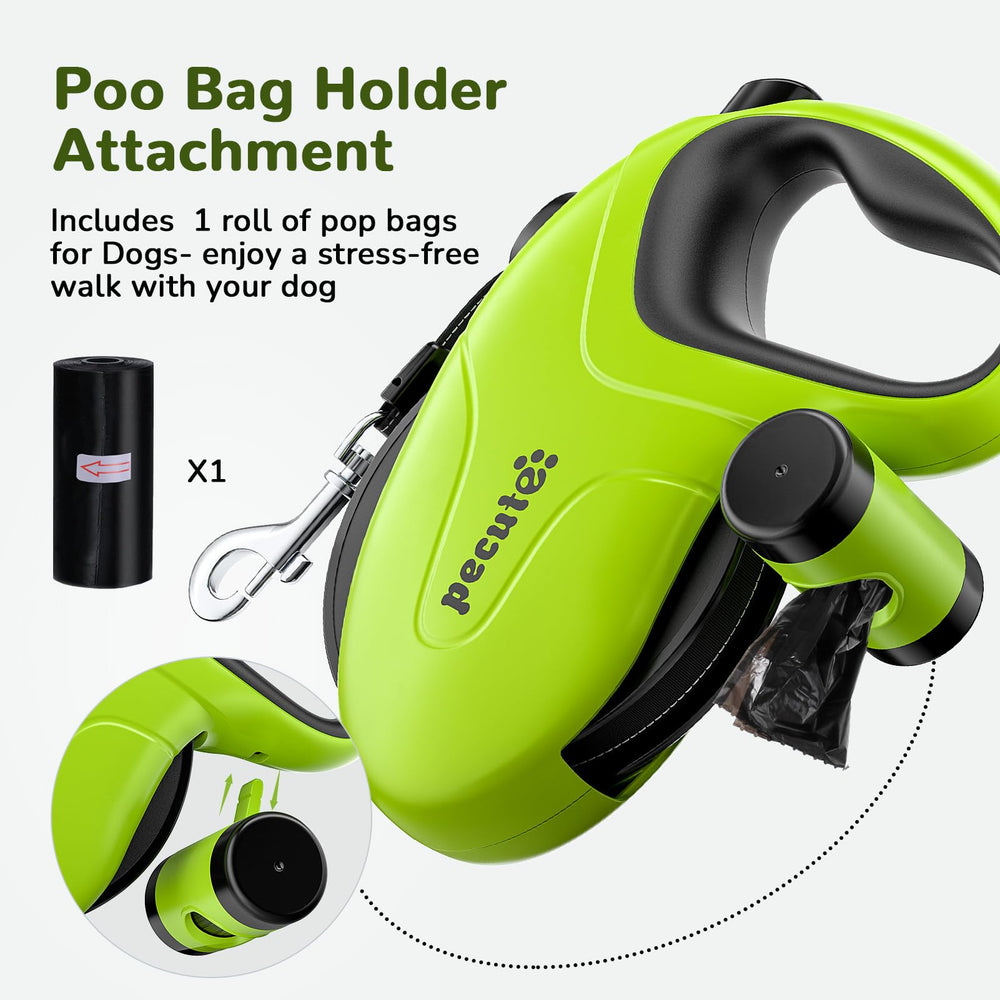 Pecute portable poop bag holder with 15 bags for quick cleanup.