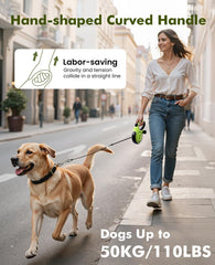 Pecute retractable leash with non-slip grip for comfortable one-handed control.