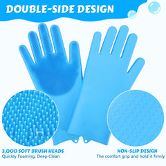 Pecute silicone bathing gloves heat-resistance feature ready for sanitizing in hot water.