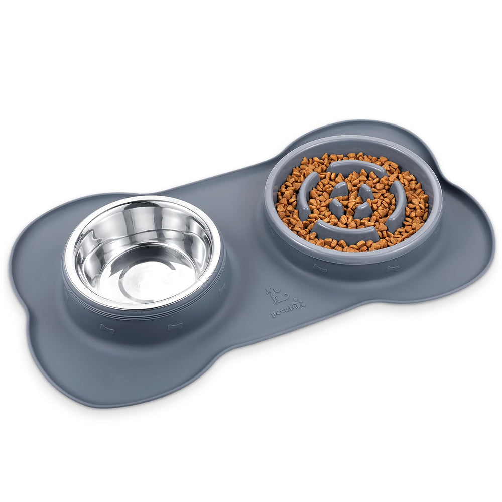 Pecute slow feeder dog bowl 3in1 shows compact setup that keeps meals organized and spill-free.