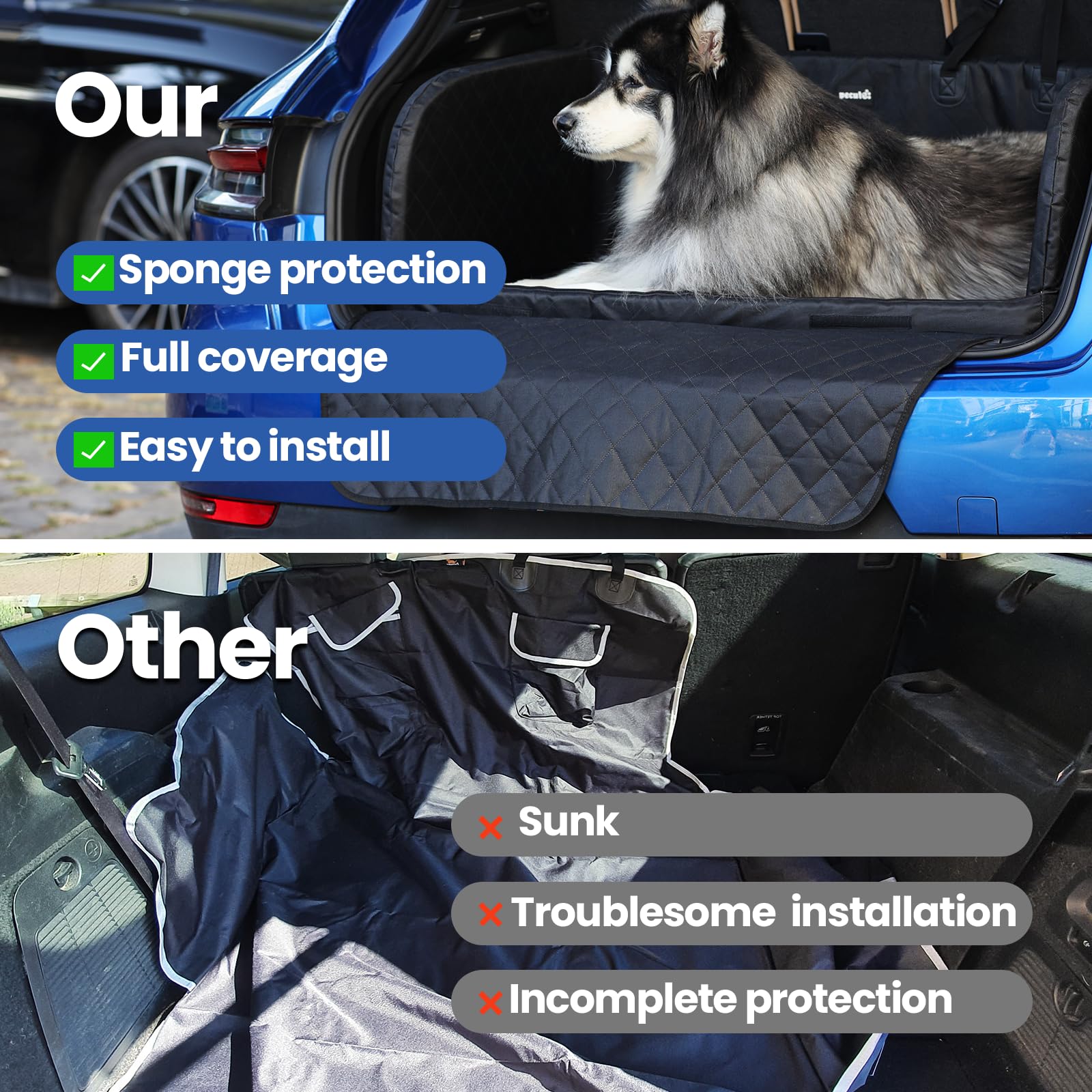 Pecute SUV Cargo Liner 7 inch high walls contain dirt and spills
