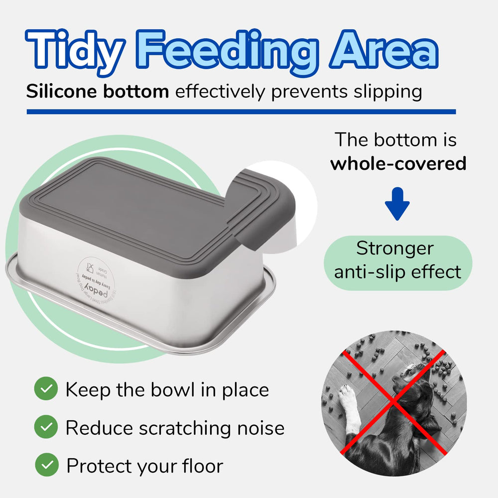 PEDAY 18/8 stainless steel bowl is BPA-free and food-grade for safe hydration.