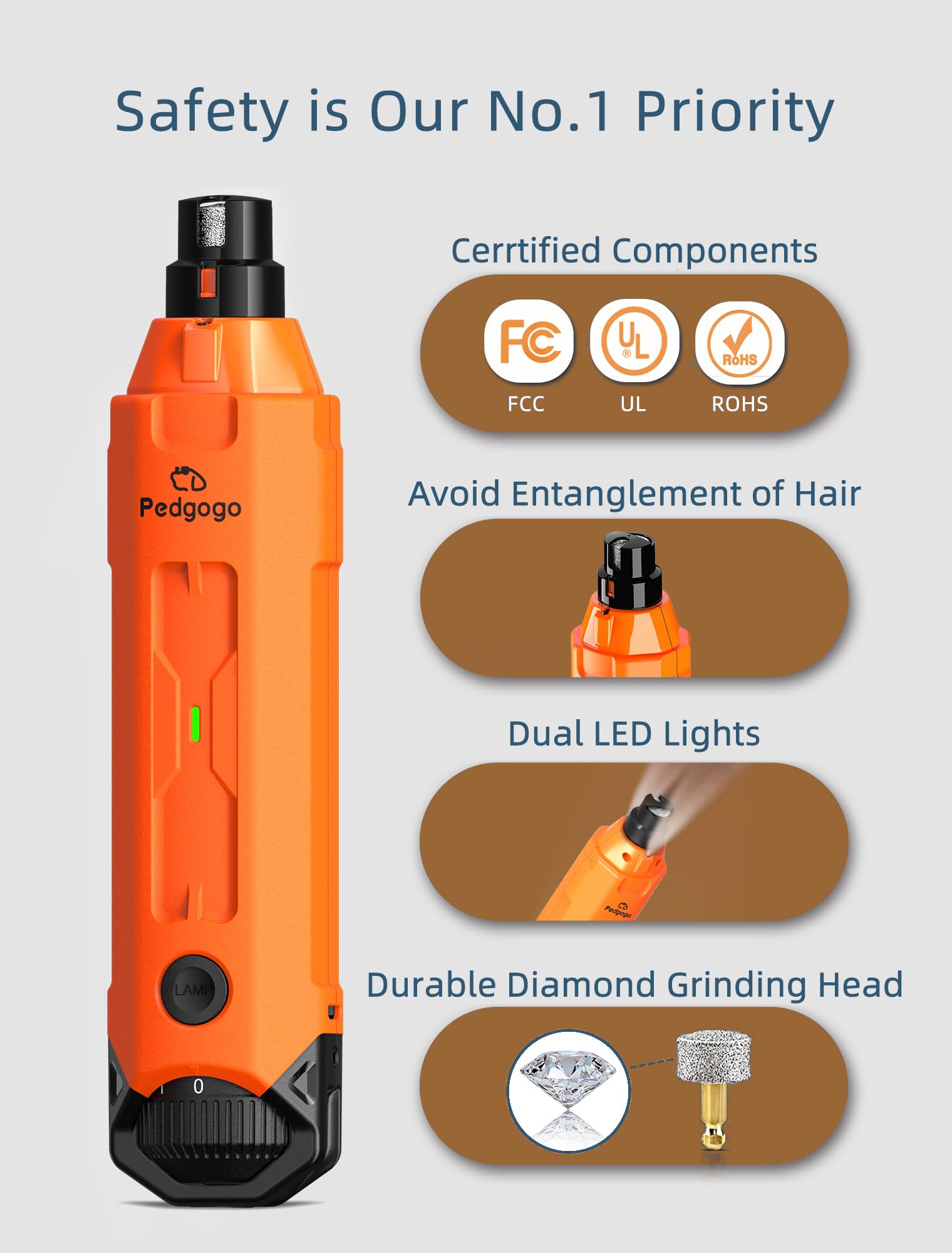 pedgogo 3-port design adjusts for small to large dogs.