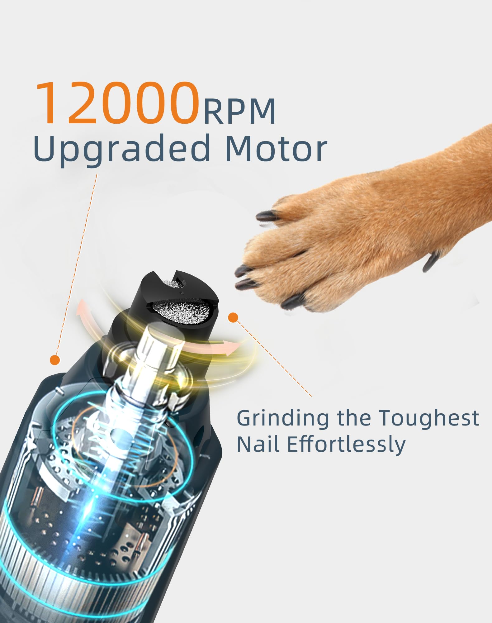 Pedgogo nail grinder 6-speed dial emphasizes customizable grooming control.