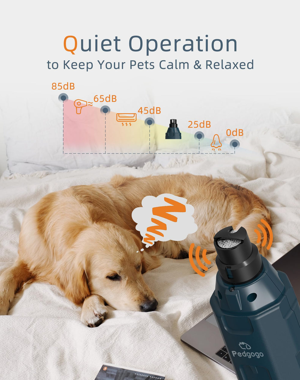 Pedgogo grinder dust cap keeps nail dust away from eyes.