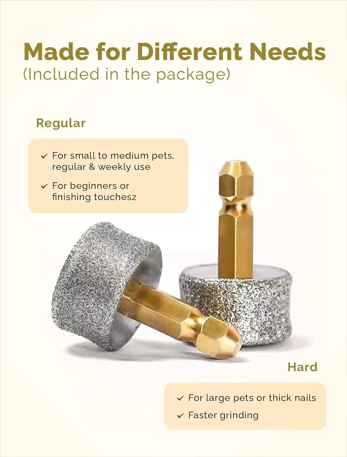 Pedgogo grinder 3 ports ease selecting right size for each nail.
