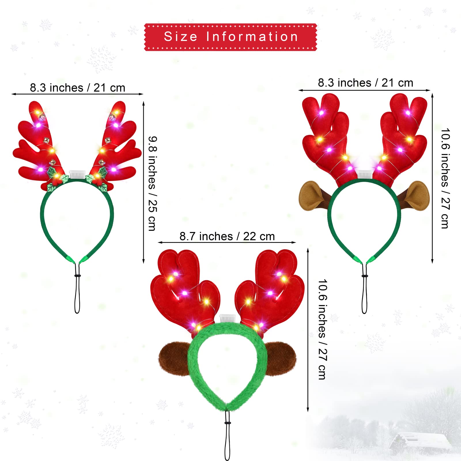 Pedgot 3pcs LED pet headbands worn by a cat with red antlers for festive moments