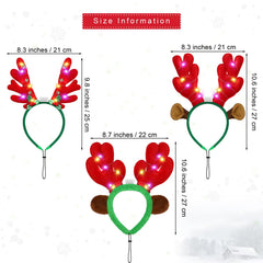 Pedgot 3pcs LED pet headbands worn by a cat with red antlers for festive moments