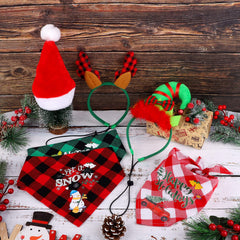 Pedgot buffalo plaid scarf red-black showcases classic holiday style on pets.
