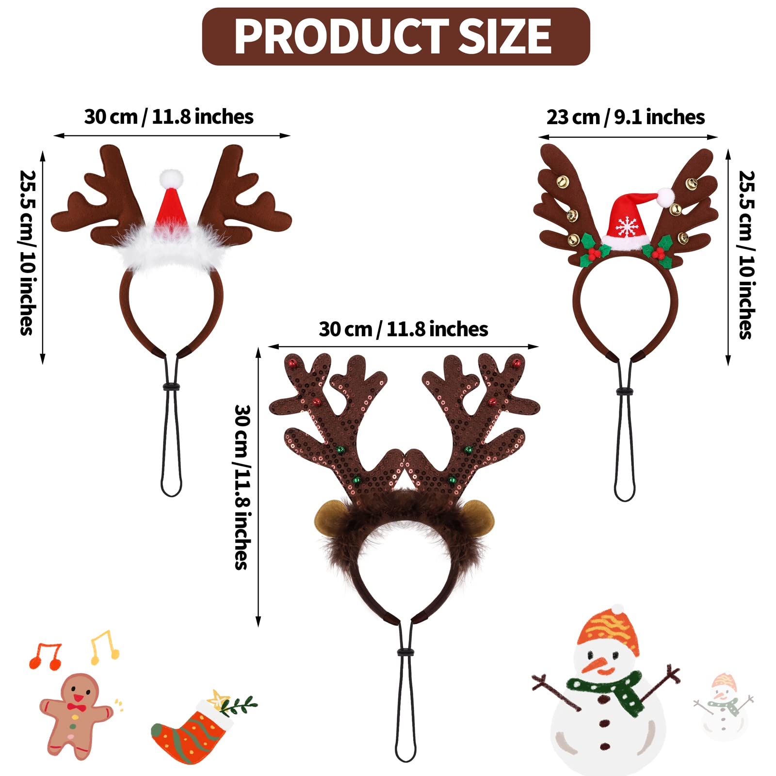 Pedgot plush deer-ear headband for dogs, soft and playful holiday accessory.