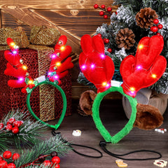 Pedgot LED pet headbands on display showing three festive styles