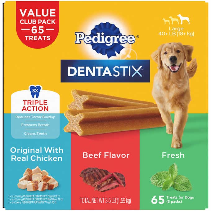 Pedigree Dentastix variety pack of 65 treats for daily dental care