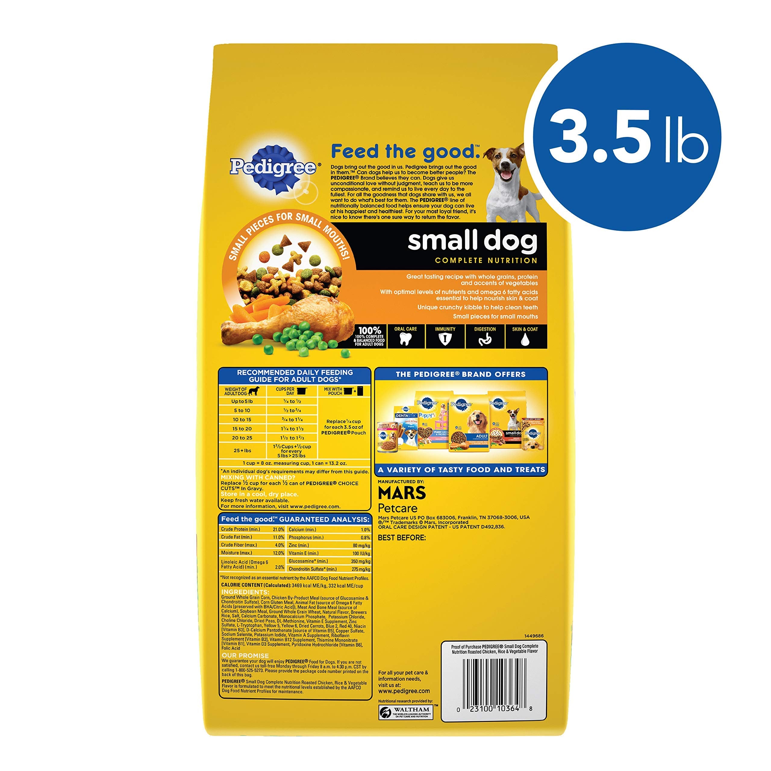 PEDIGREE small-dog dry-kibble texture close-up illustrating dental-friendly crunch