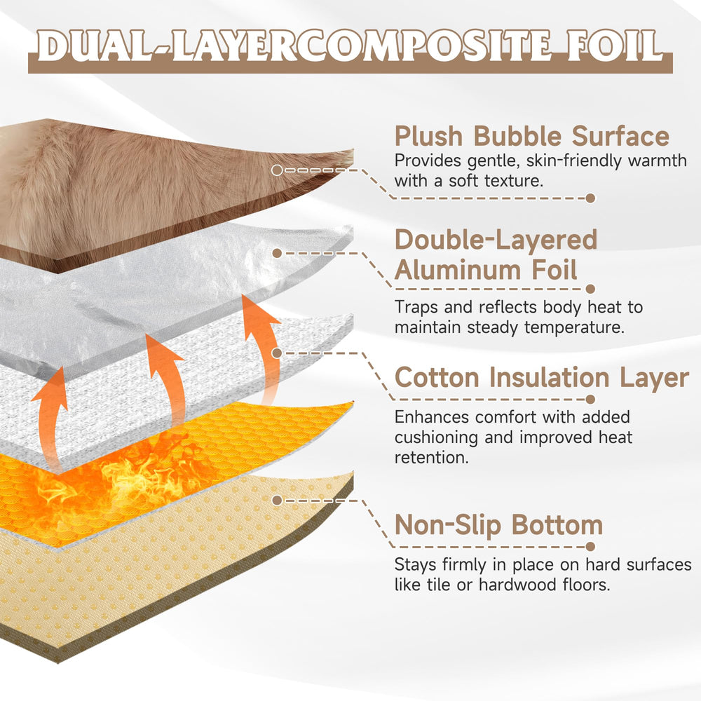 Pedobi self-warming cat bed-foil-insulation traps warmth for lasting cozy naps.