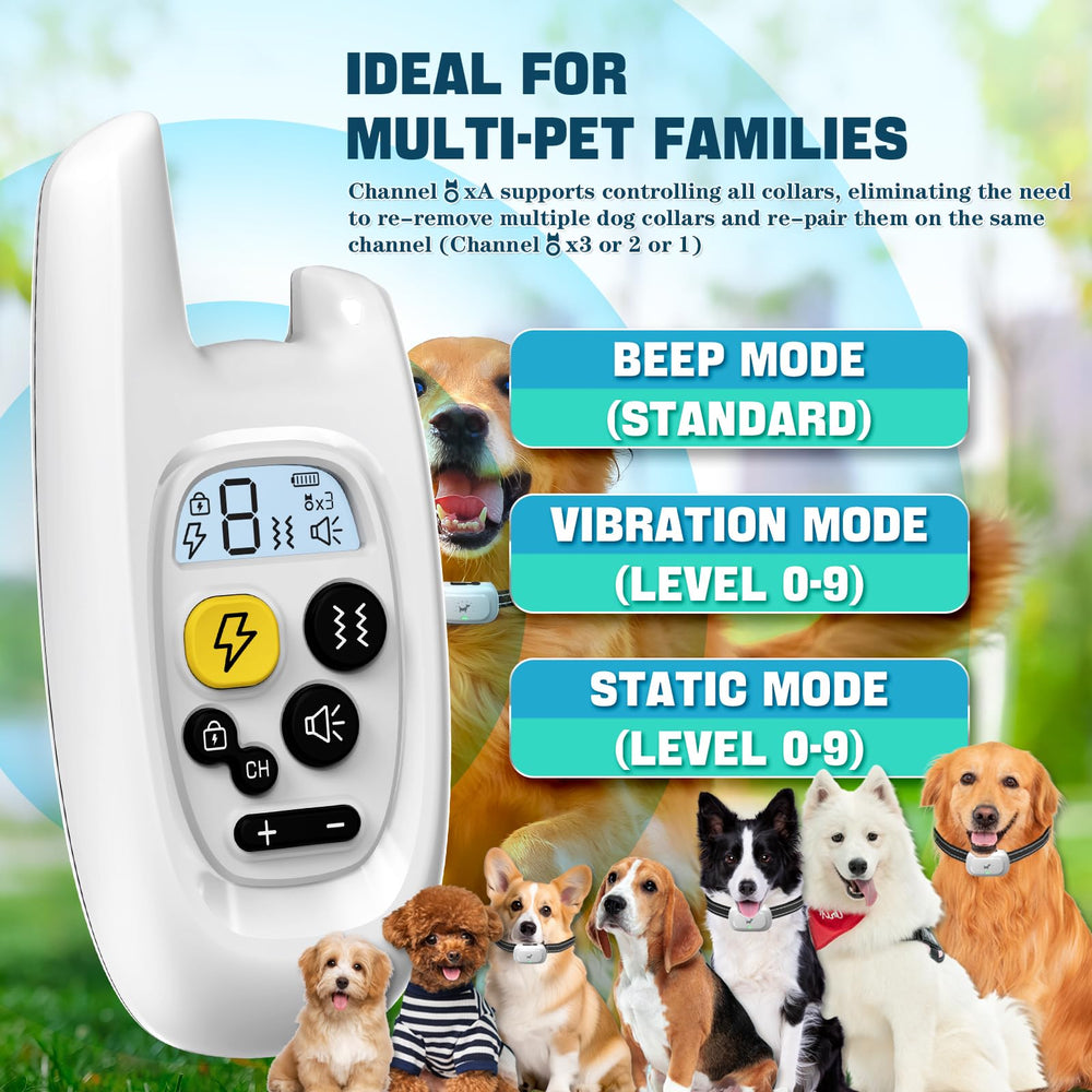 Pedono dog collar Channel A control image showing synchronized multi-dog management.