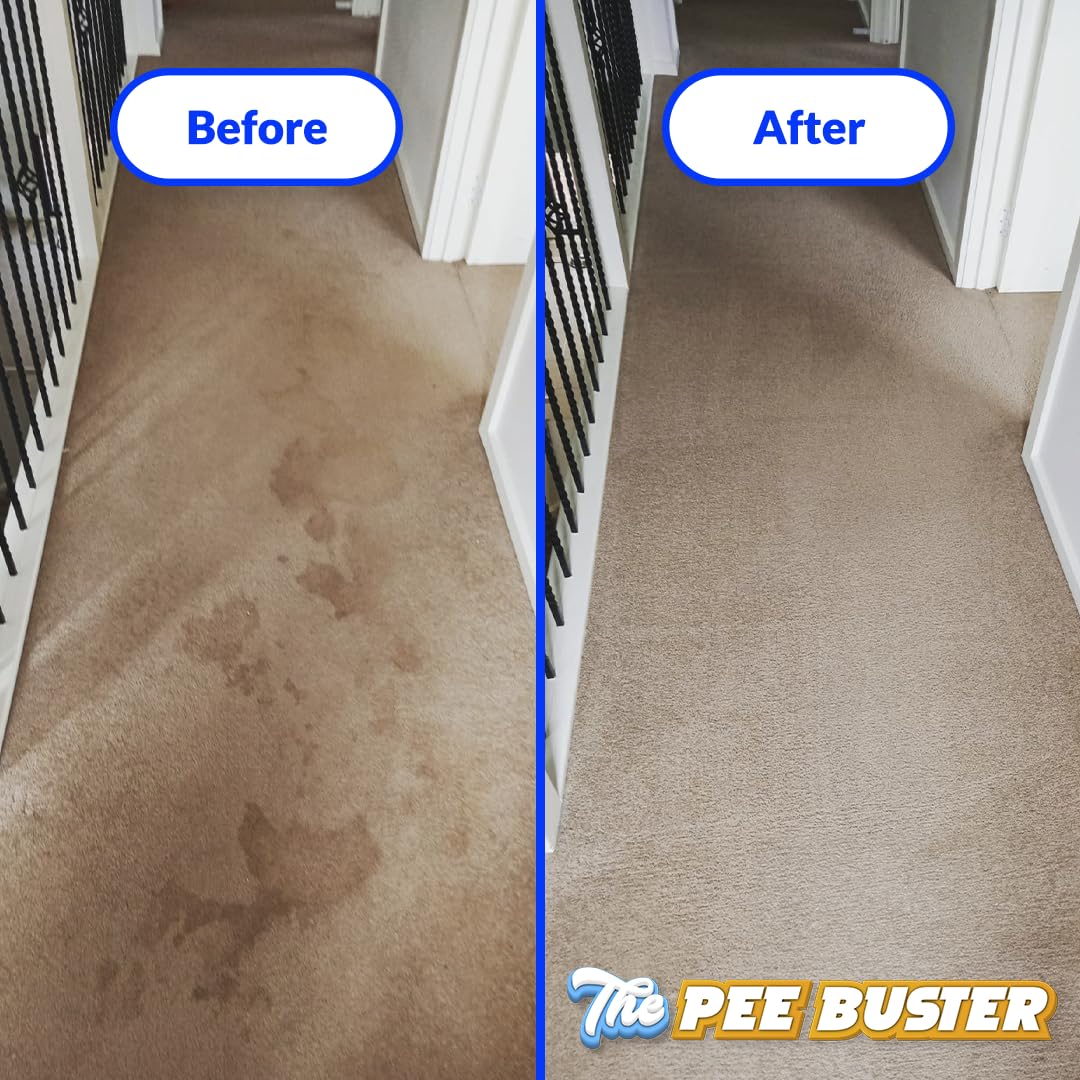 Pee Buster safe for pets and kids highlights non-toxic design.
