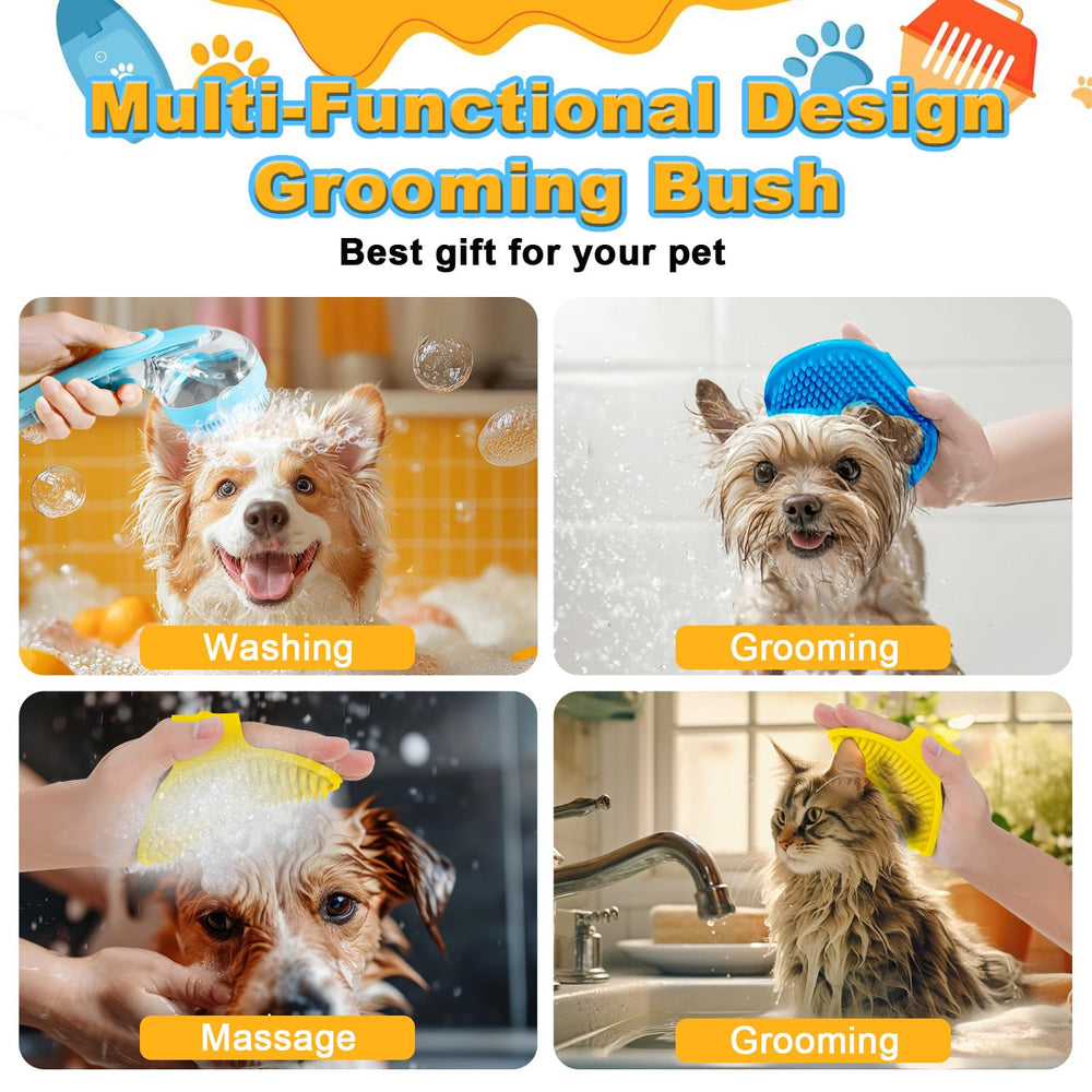 Peehss massage action brush aiding coat care during baths