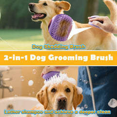 Peehss dog bath brush in wet-use setup for even shampoo distribution