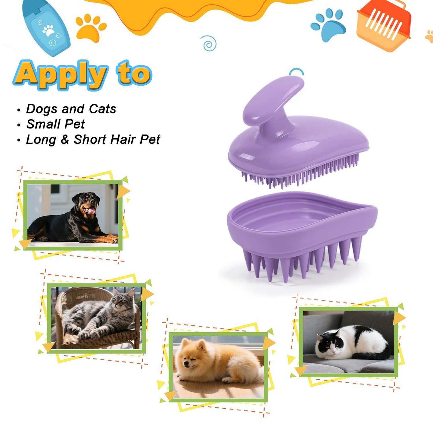 Peehss purple dog brush closeup underlines premium material and cleaning ease